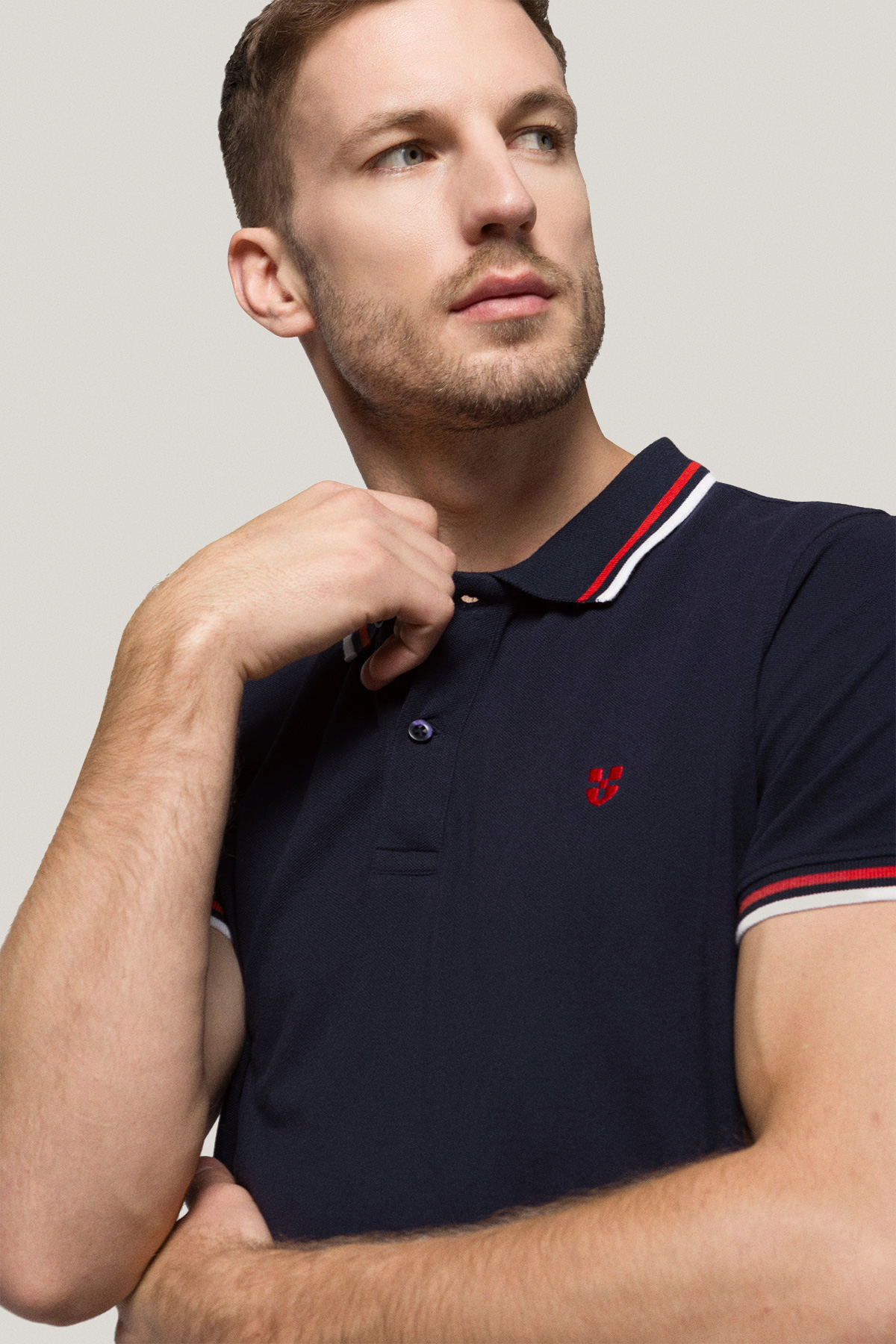 Koszulka Polo z Bawełny Granatowa PM2 