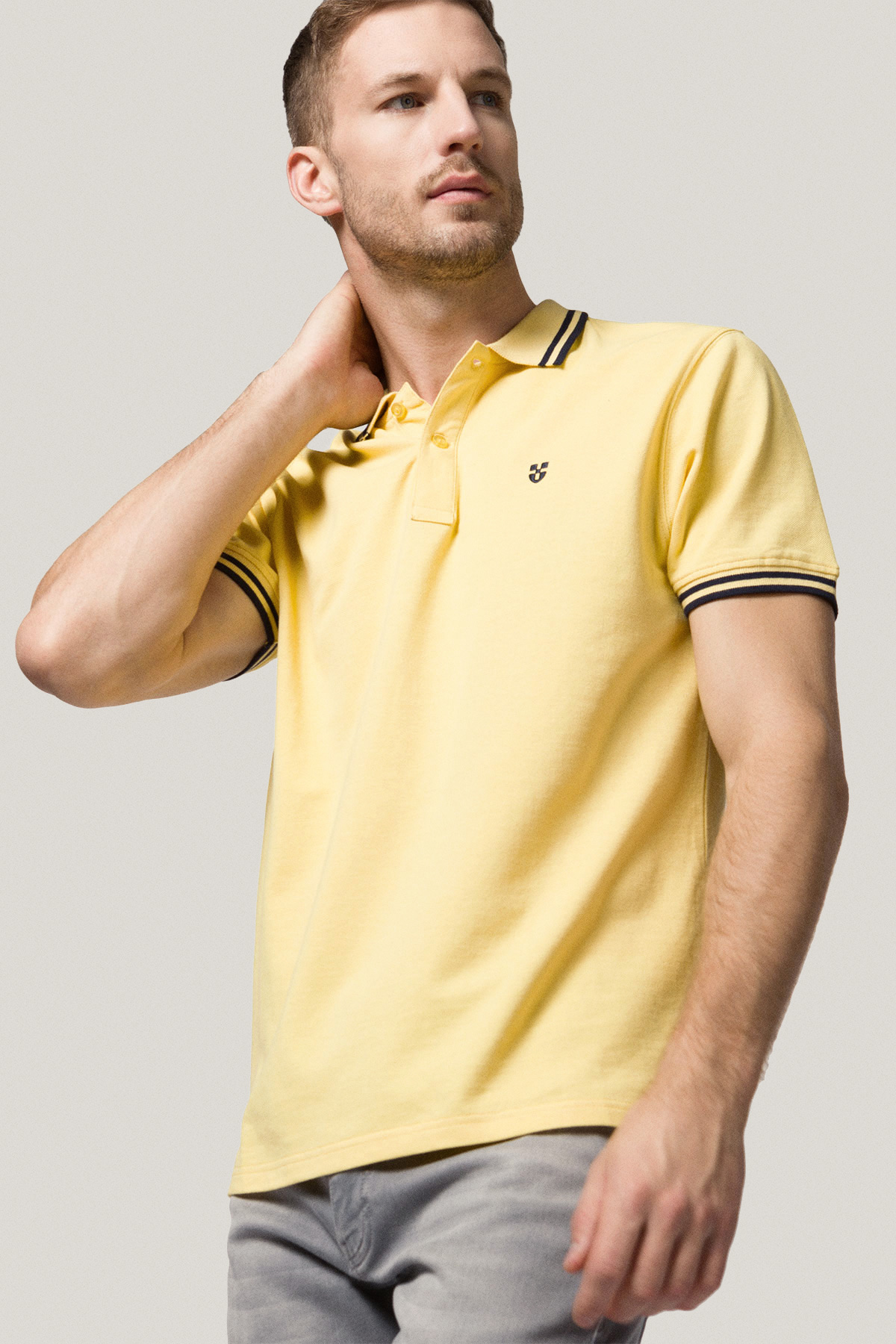 Koszulka Polo z Bawełny Jasnożółta PM2 