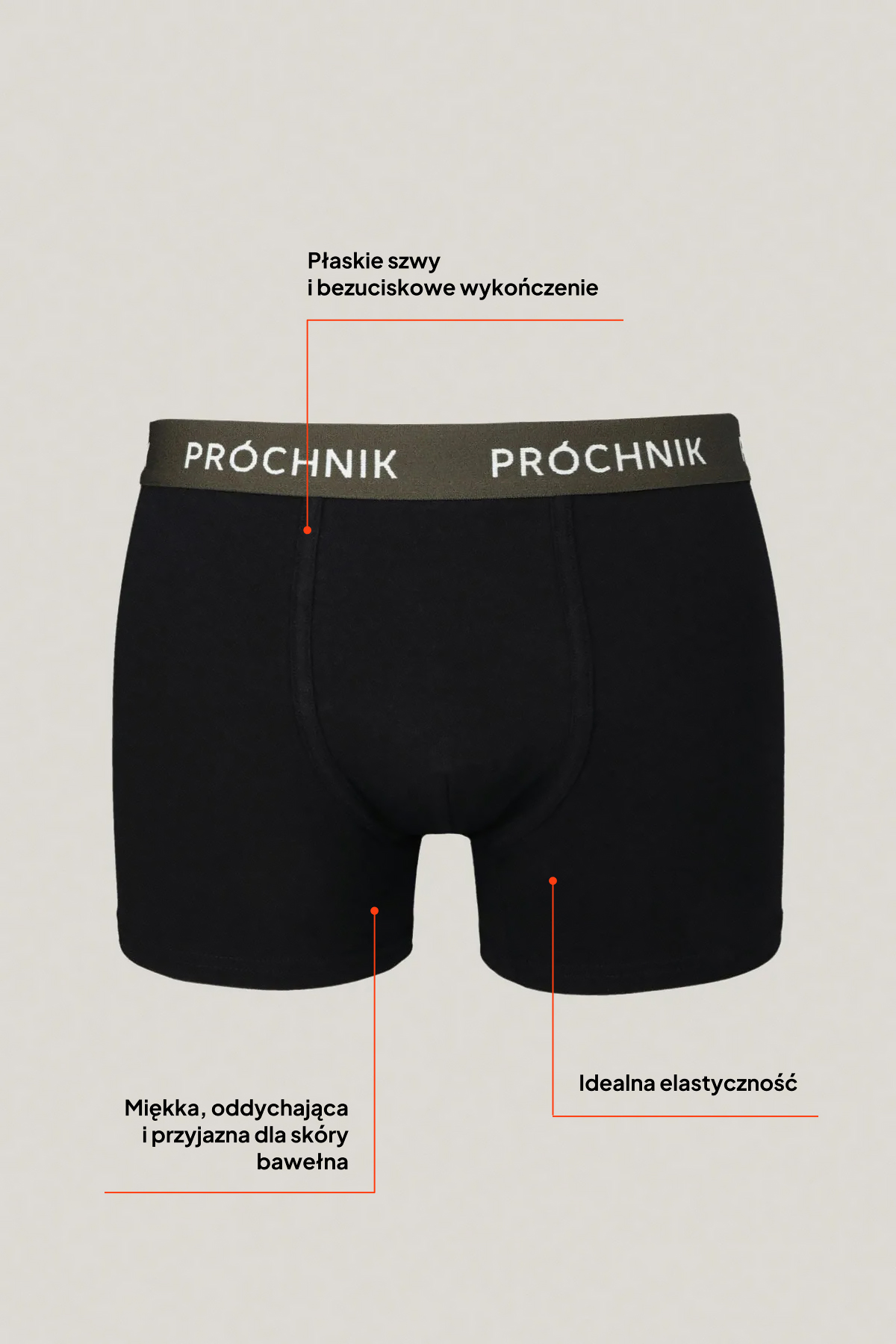 Zestaw 10 Par Czarnych Bokserek z Bawełną PM10