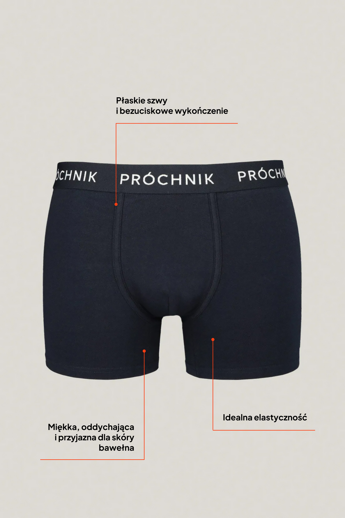 Zestaw 3 Par Granatowych Bokserek z Bawełną PM12