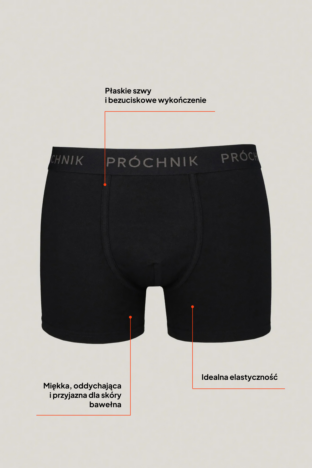Zestaw 5 Par Czarnych Bokserek z Bawełną PM14
