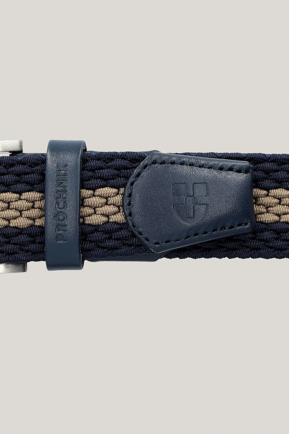 Pasek Granatowo-Beżowy Pleciony PM16