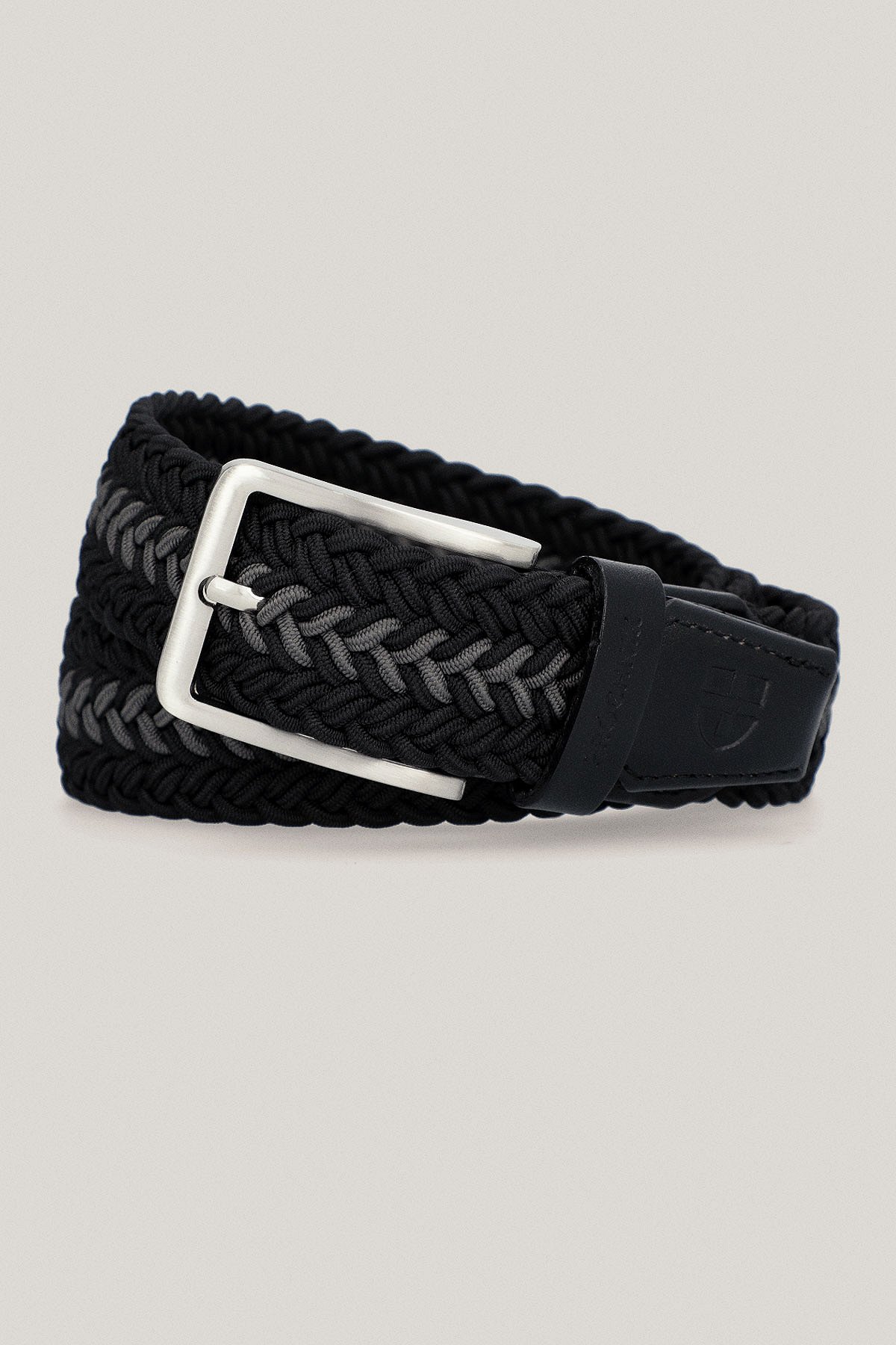 Zestaw Spodnie Chino Czarne PM2 Plus Pasek Pleciony PM20