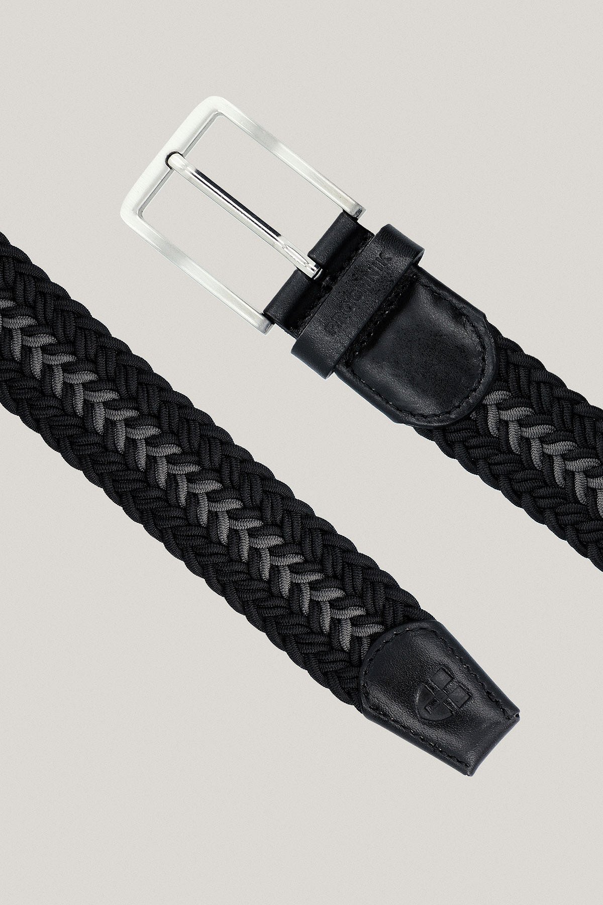 Zestaw Spodnie Chino Czarne PM2 Plus Pasek Pleciony PM20