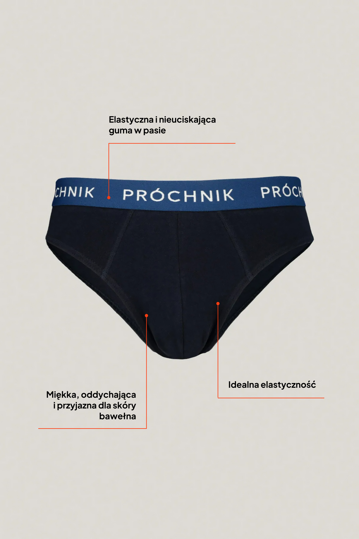 Zestaw 6 Par Granatowych Slipów z Bawełną PM2