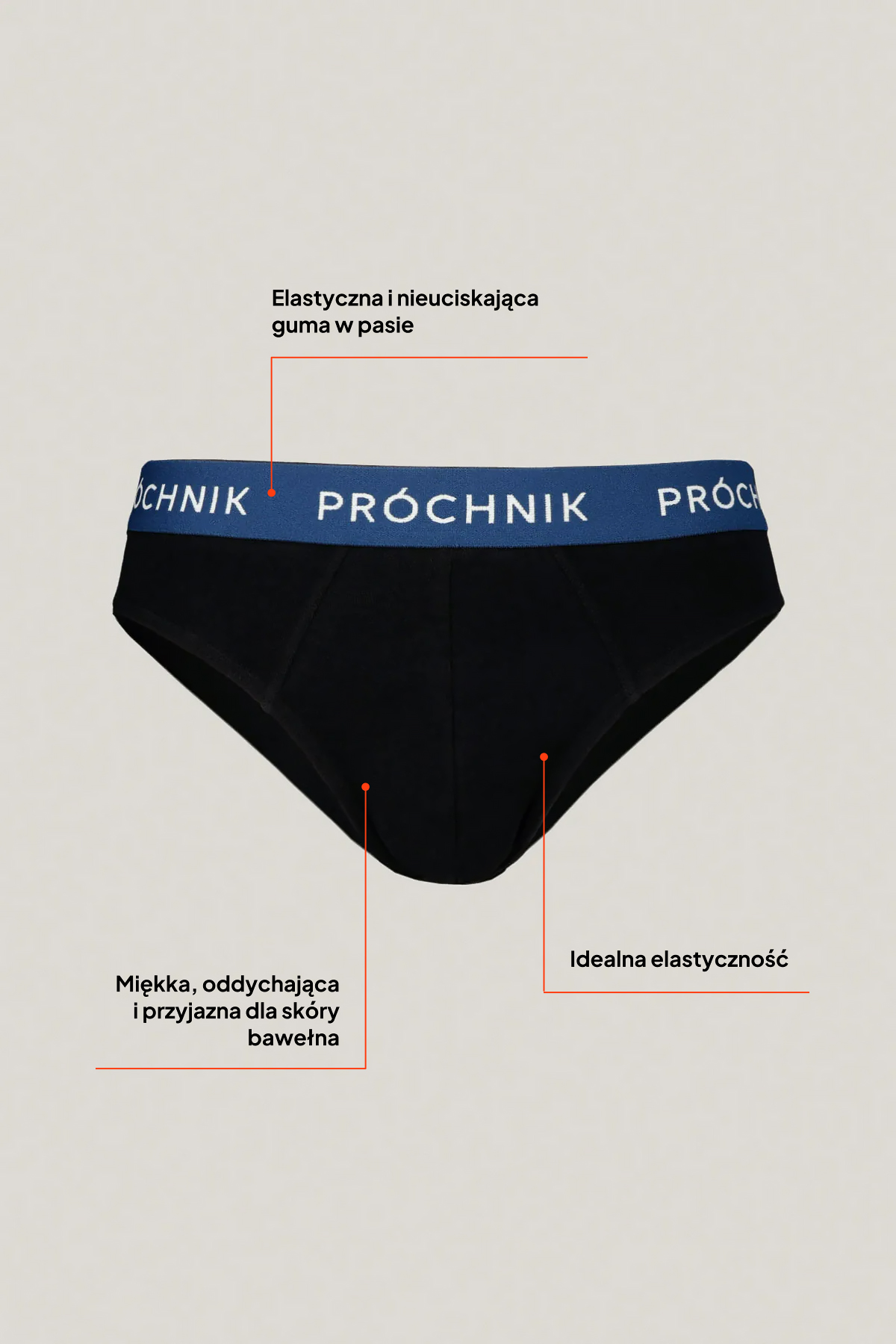 Zestaw 10 Par Czarnych Slipów z Bawełną PM3