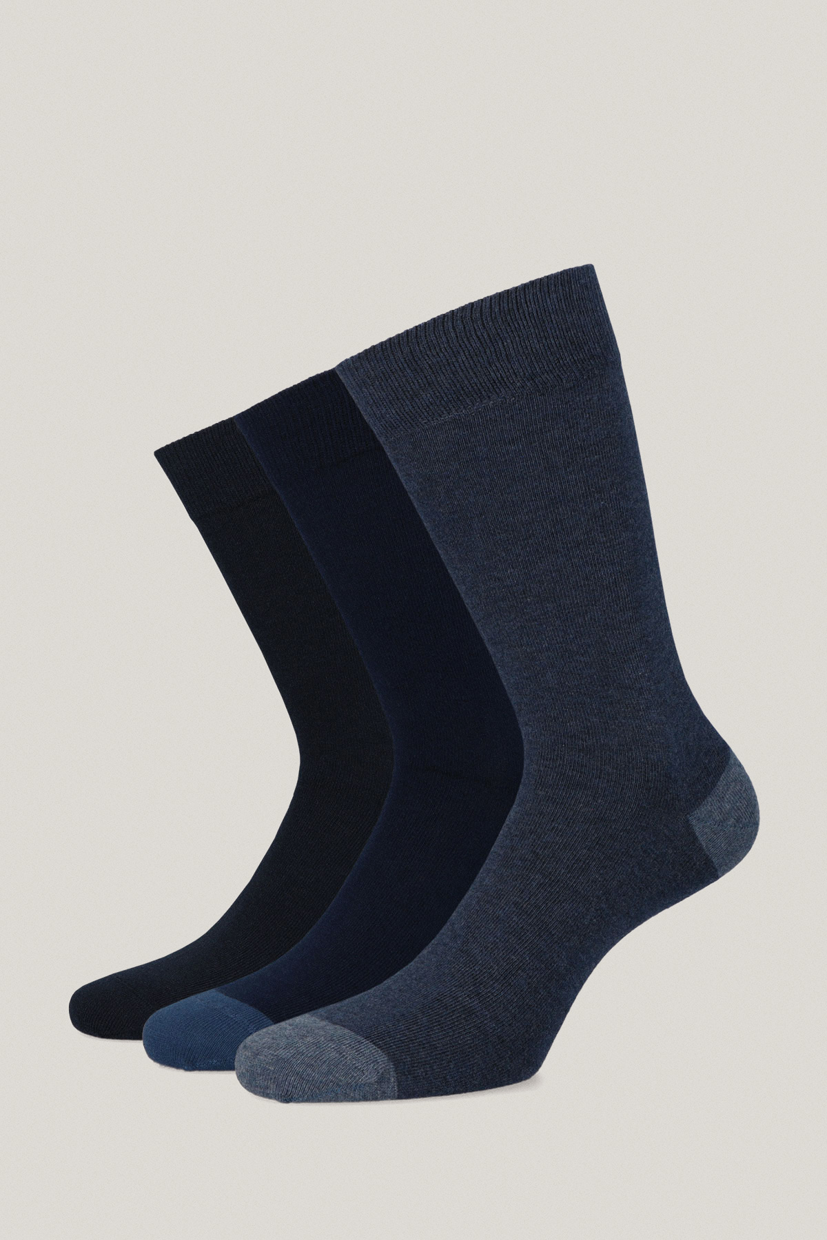 Zestaw 3 Par Wysokich Skarpet Granatowych PM4