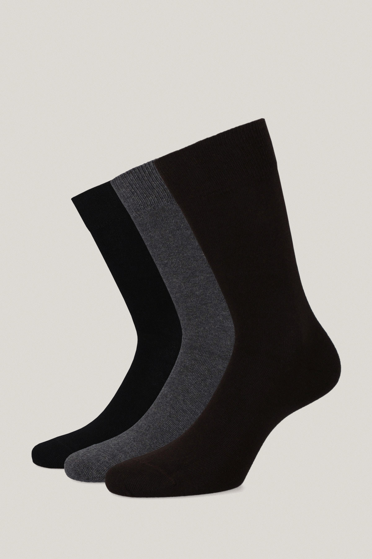 Zestaw 3 Par Wysokich Skarpet Czarnych i Szarych PM6