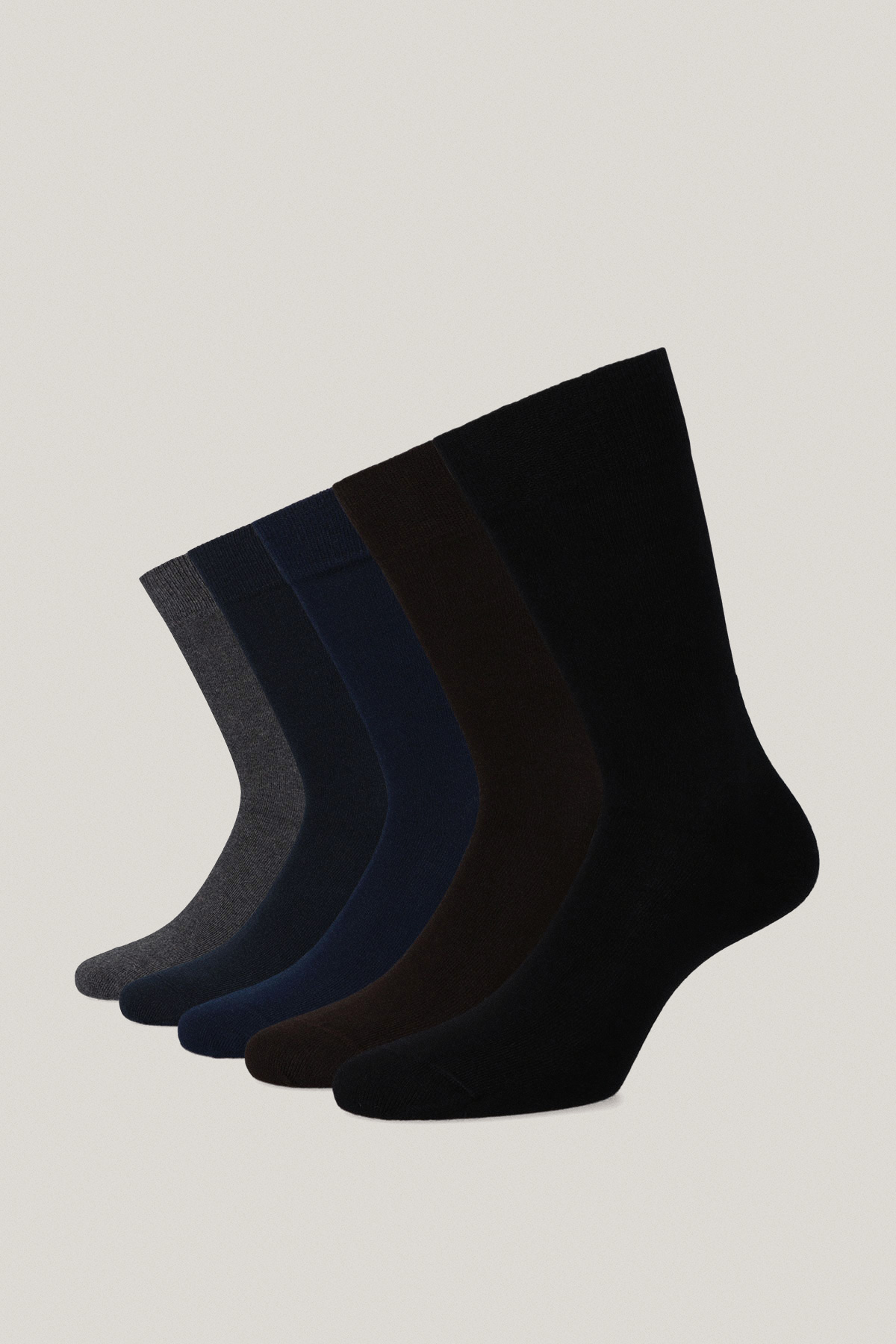 Zestaw 5 Par Wysokich Skarpet Gładkich PM9