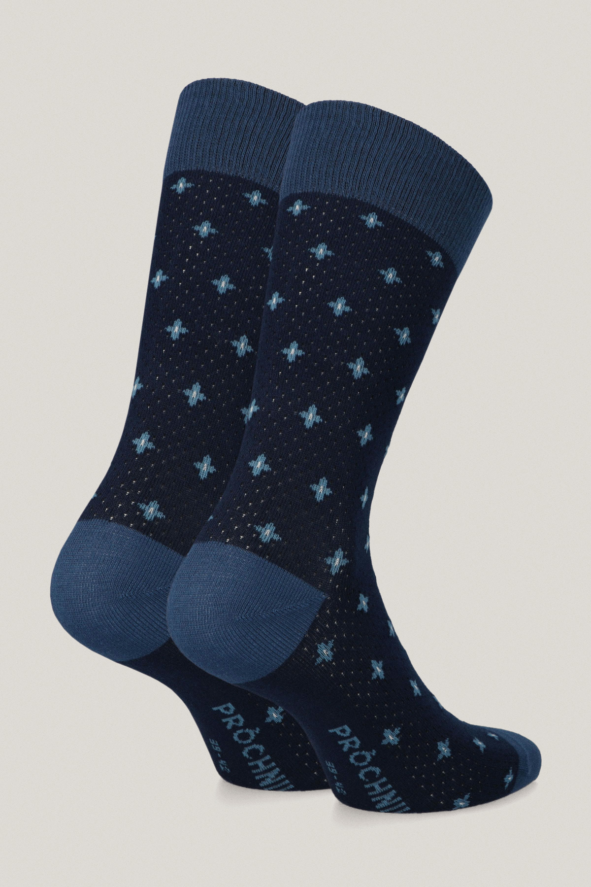 Zestaw 5 Par Wysokich Skarpet Gładkich i We Wzory PM12