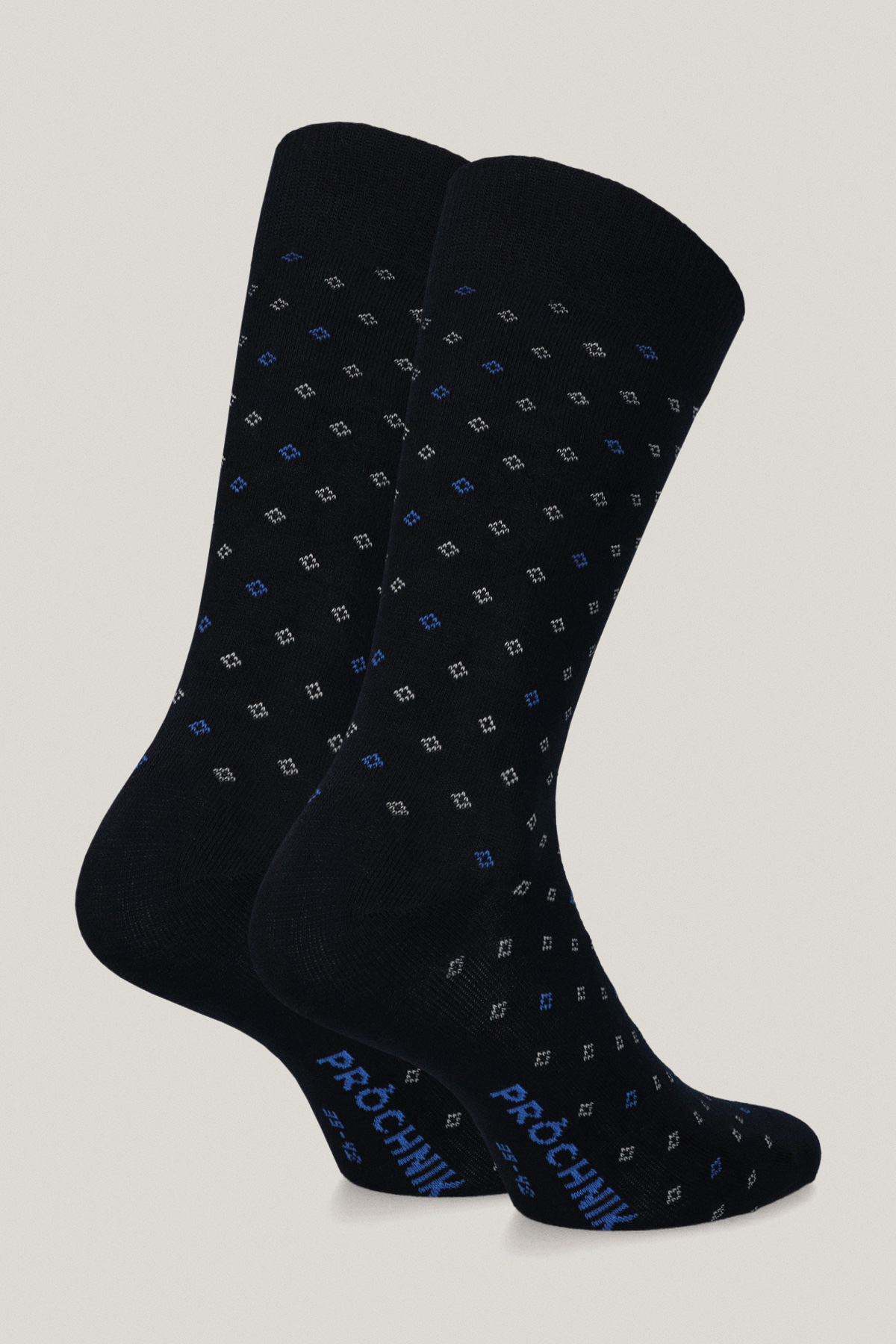 Zestaw 3 Par Wysokich Skarpet Gładkich i We Wzory PM2