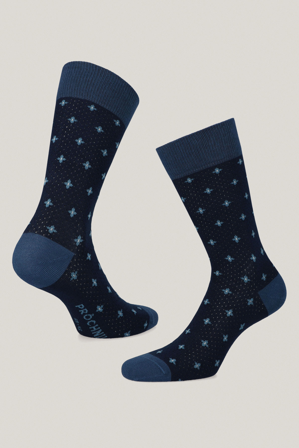 Zestaw 5 Par Wysokich Skarpet Gładkich i We Wzory PM12