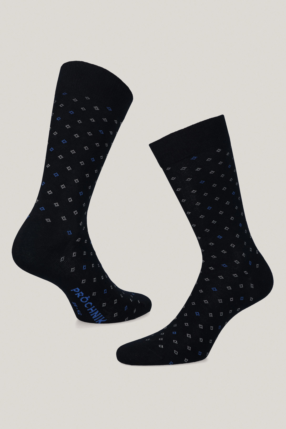 Zestaw 3 Par Wysokich Skarpet Gładkich i We Wzory PM2