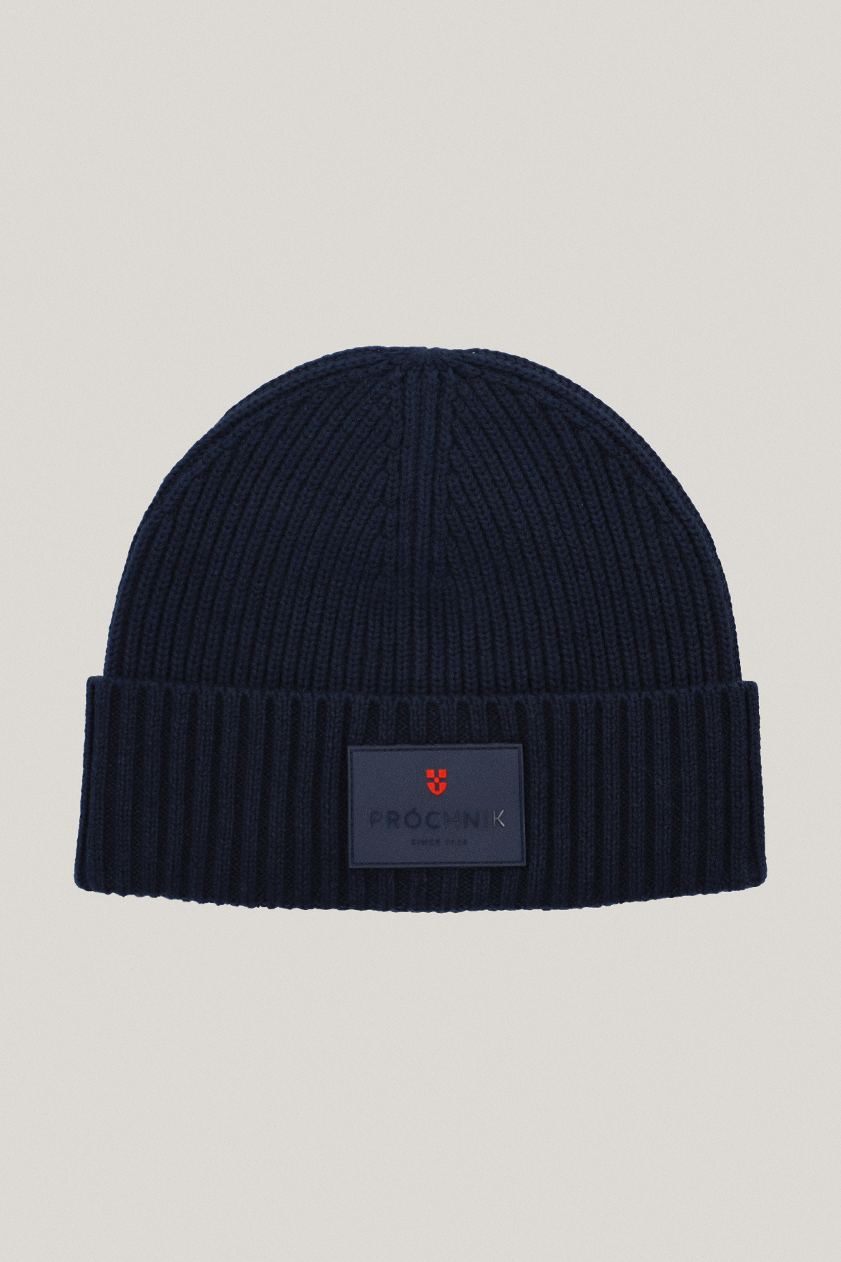 Czapka Granatowa z Grubej Prążkowanej Dzianiny PM2