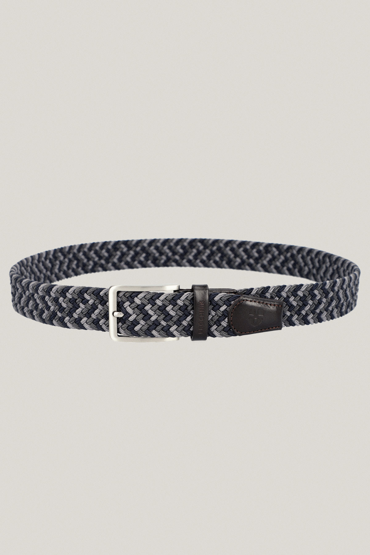 Pasek Granatowo-Szary Pleciony PM14