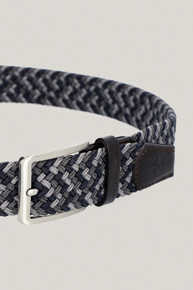 Pasek Granatowo-Szary Pleciony PM14