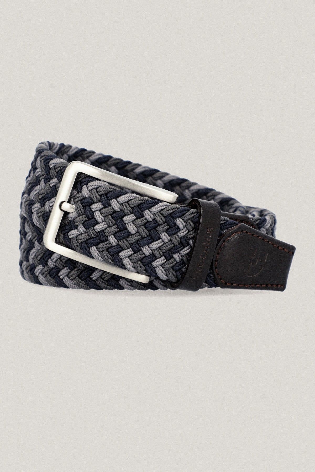 Pasek Granatowo-Szary Pleciony PM14