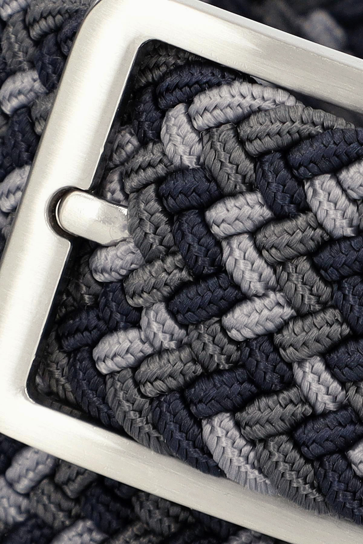 Pasek Granatowo-Szary Pleciony PM14