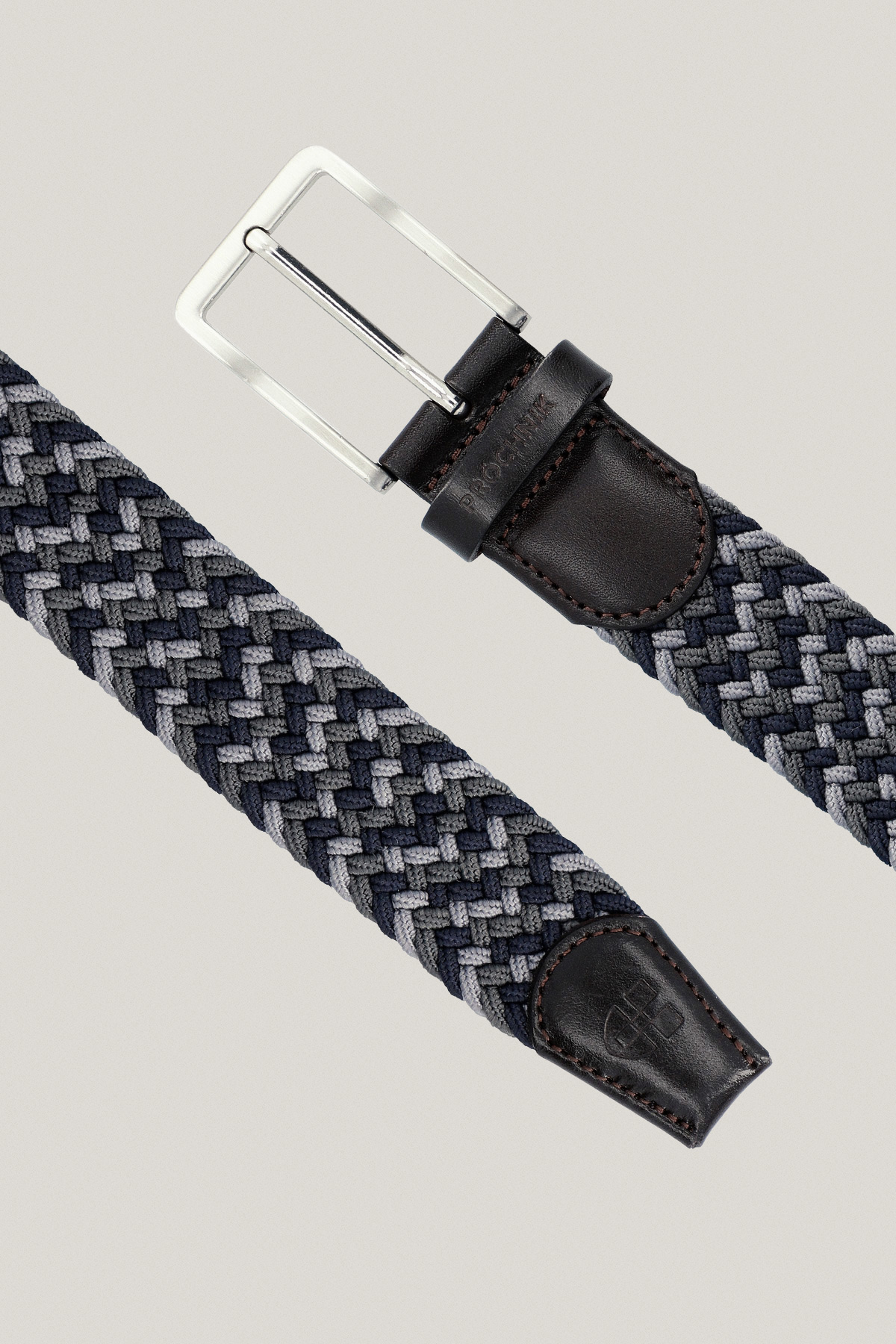 Pasek Granatowo-Szary Pleciony PM14