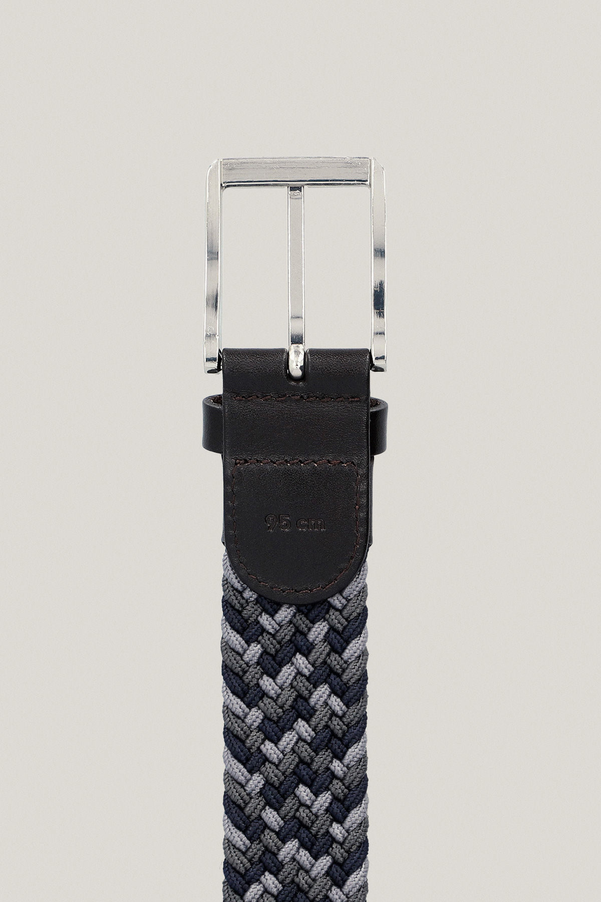 Pasek Granatowo-Szary Pleciony PM14