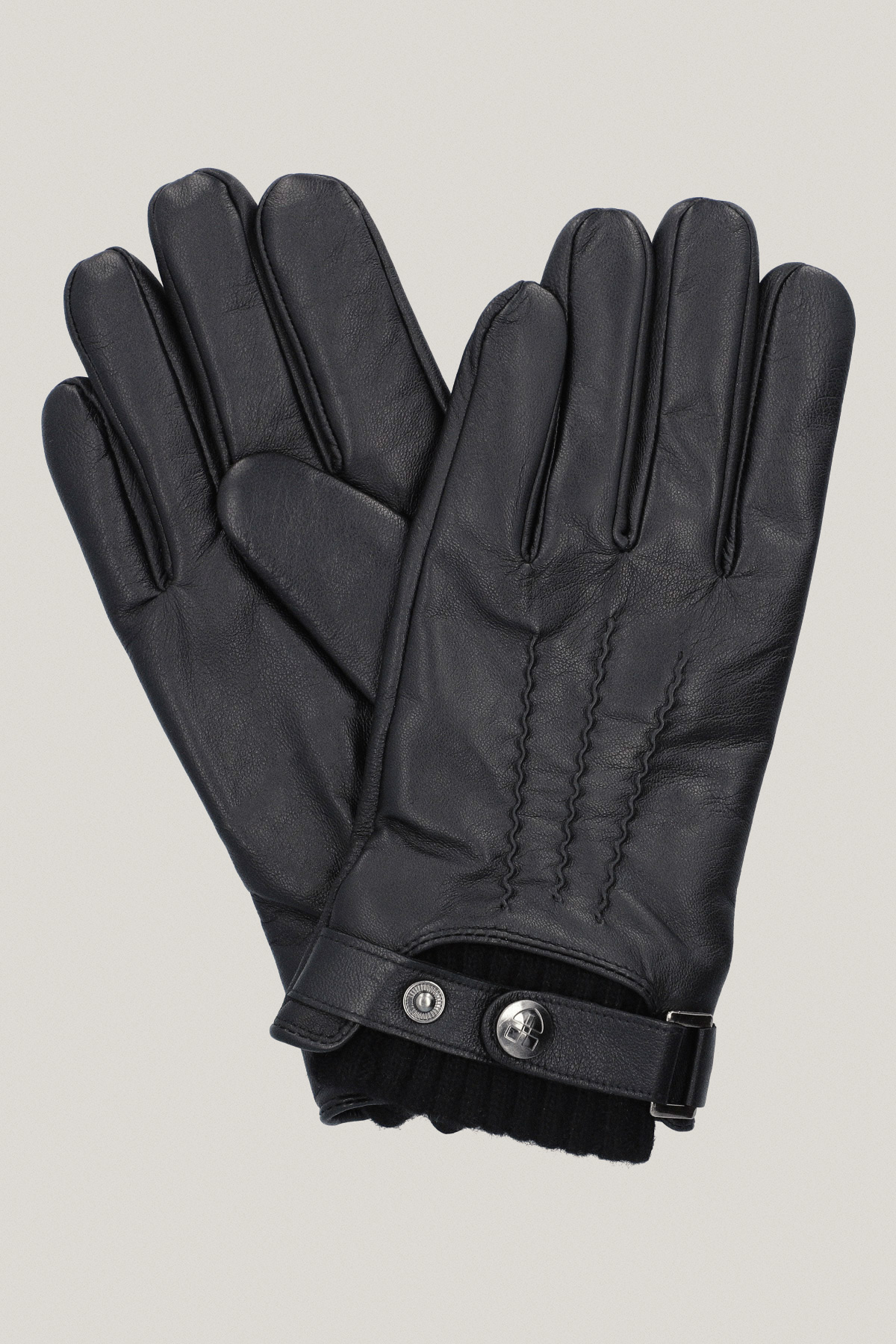 Rękawiczki Skórzane Czarne Touch Screen PM2