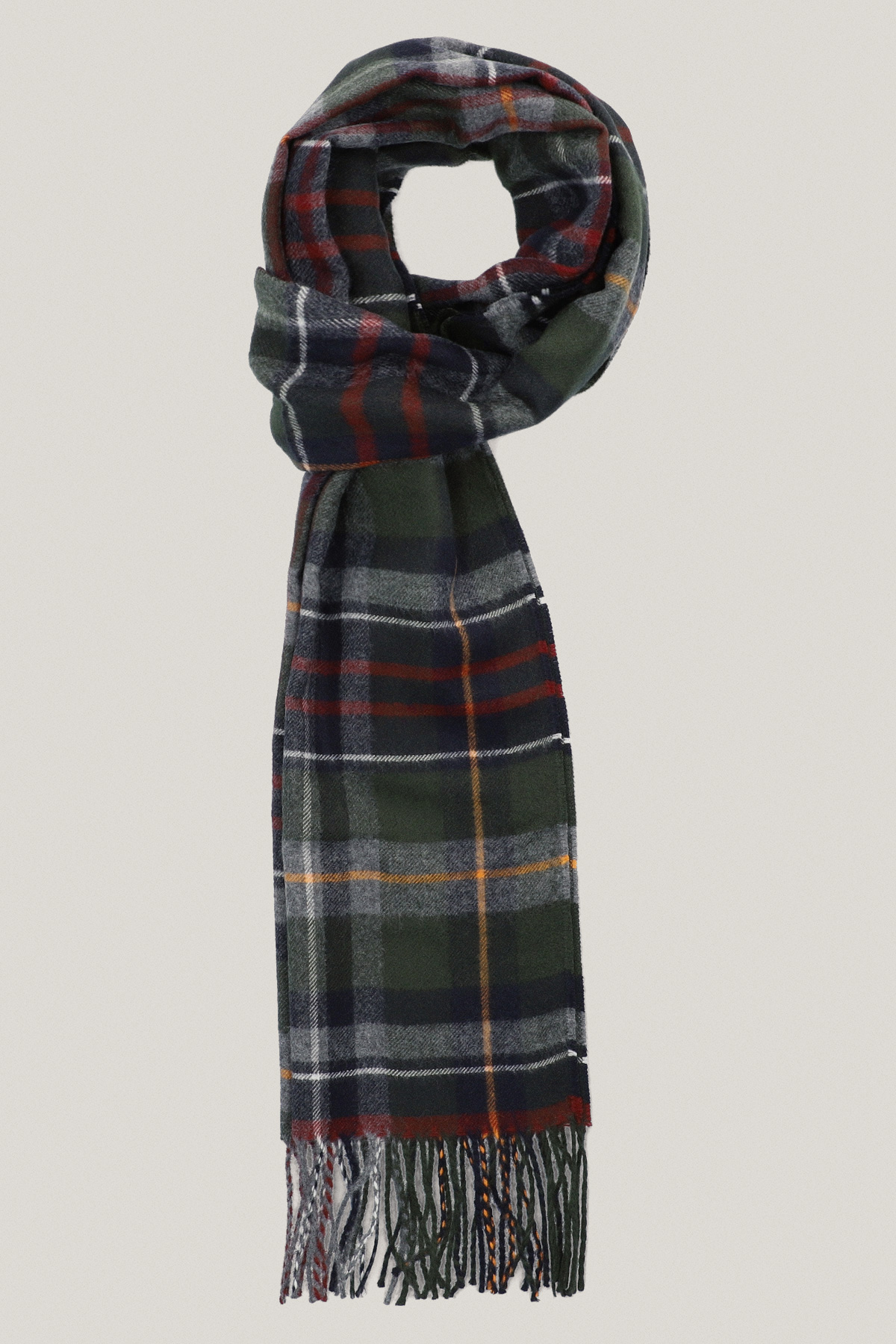 Szal w Kolorową Kratę z Frędzlami PM11