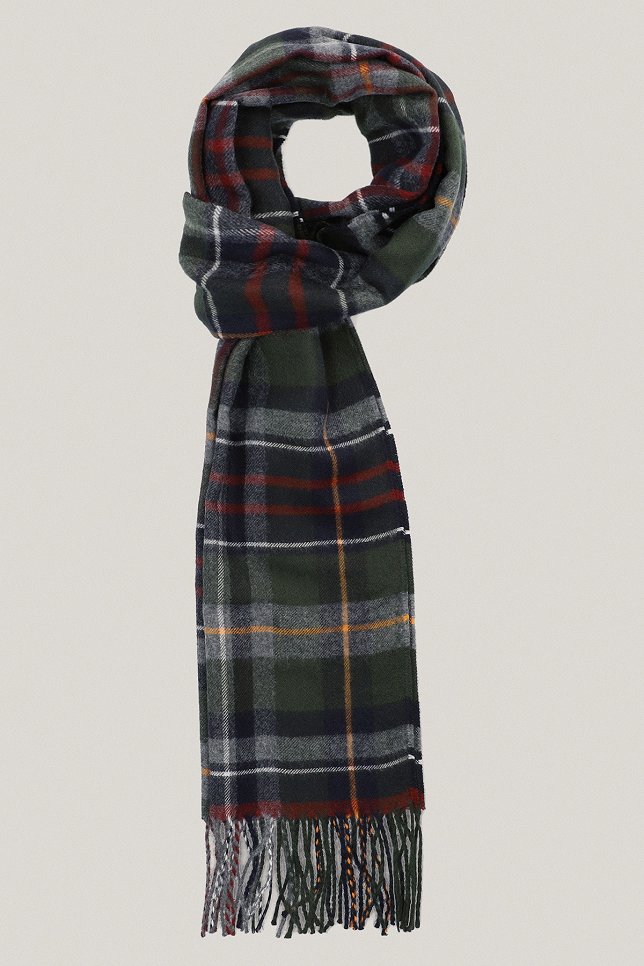 Zestaw Czapka Czarna i Szal w Kratę