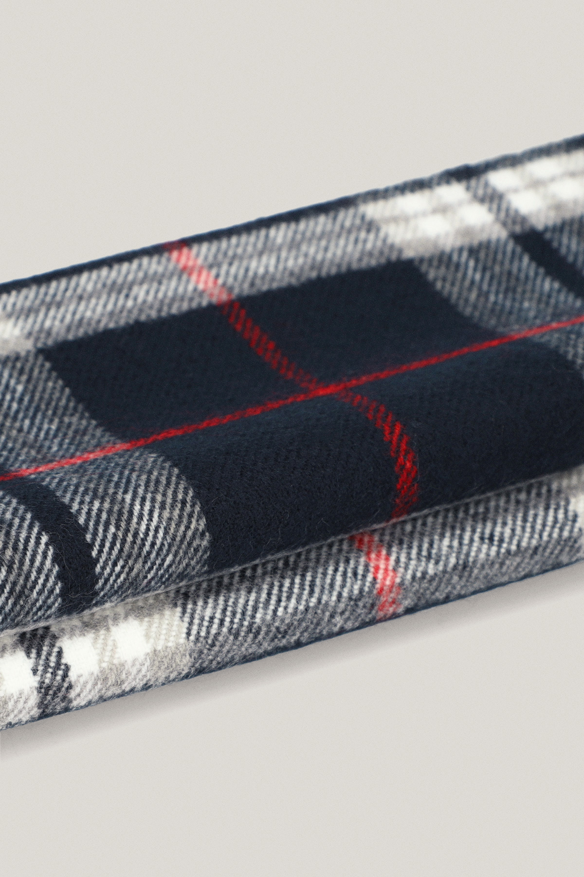 Zestaw Czapka Granatowa i Szal w Kratę 