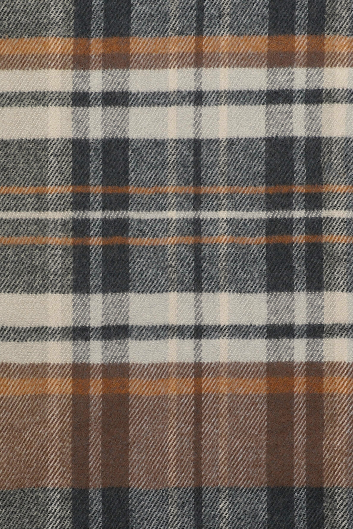 Szal w Brązowo-Szarą Kratę z Frędzlami PM7