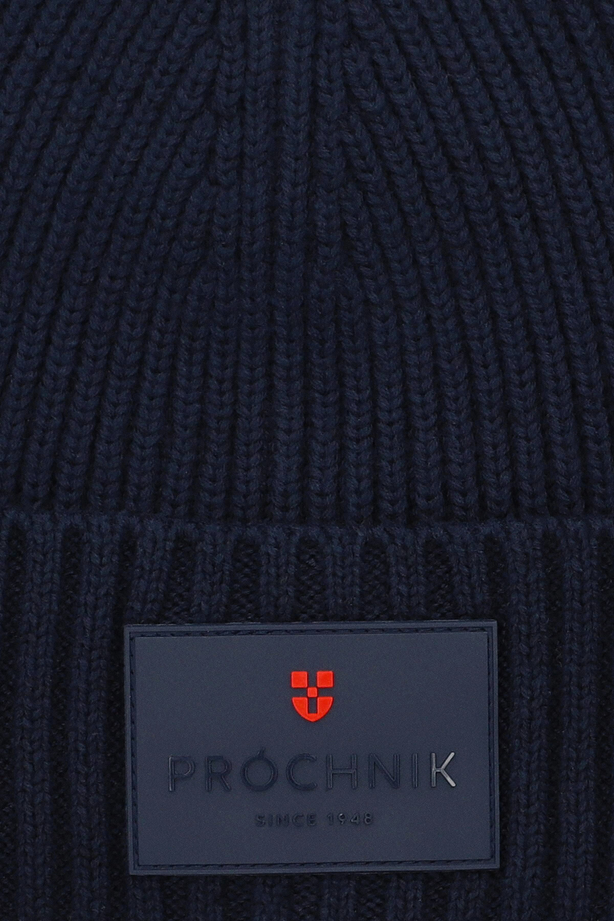 Czapka Granatowa z Grubej Prążkowanej Dzianiny PM2