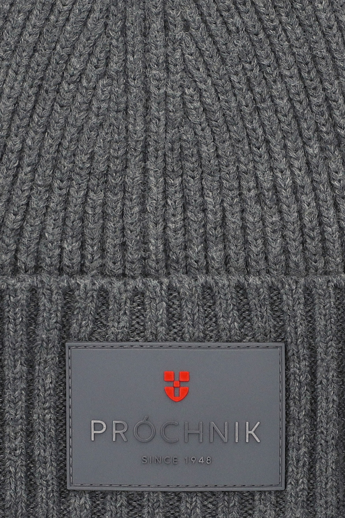 Czapka Szara z Grubej Prążkowanej Dzianiny PM2