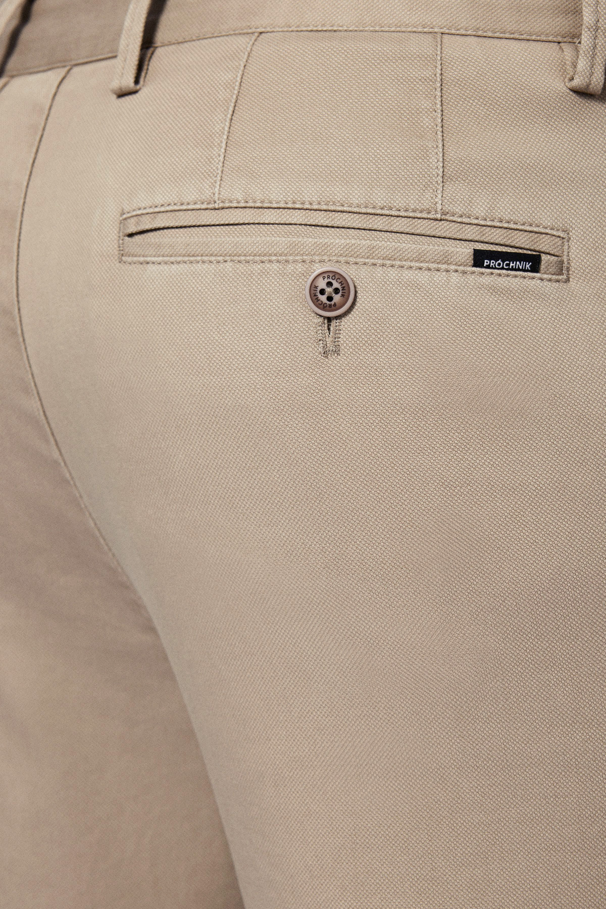 Spodnie Chino Slim Fit Jasnobeżowe z Bawełny PM2