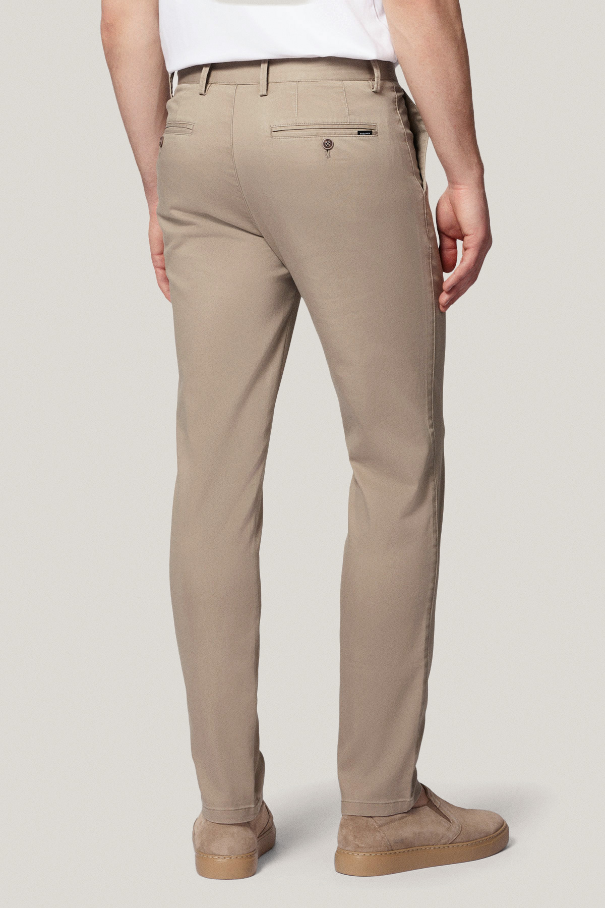 Spodnie Chino Slim Fit Jasnobeżowe z Bawełny PM2