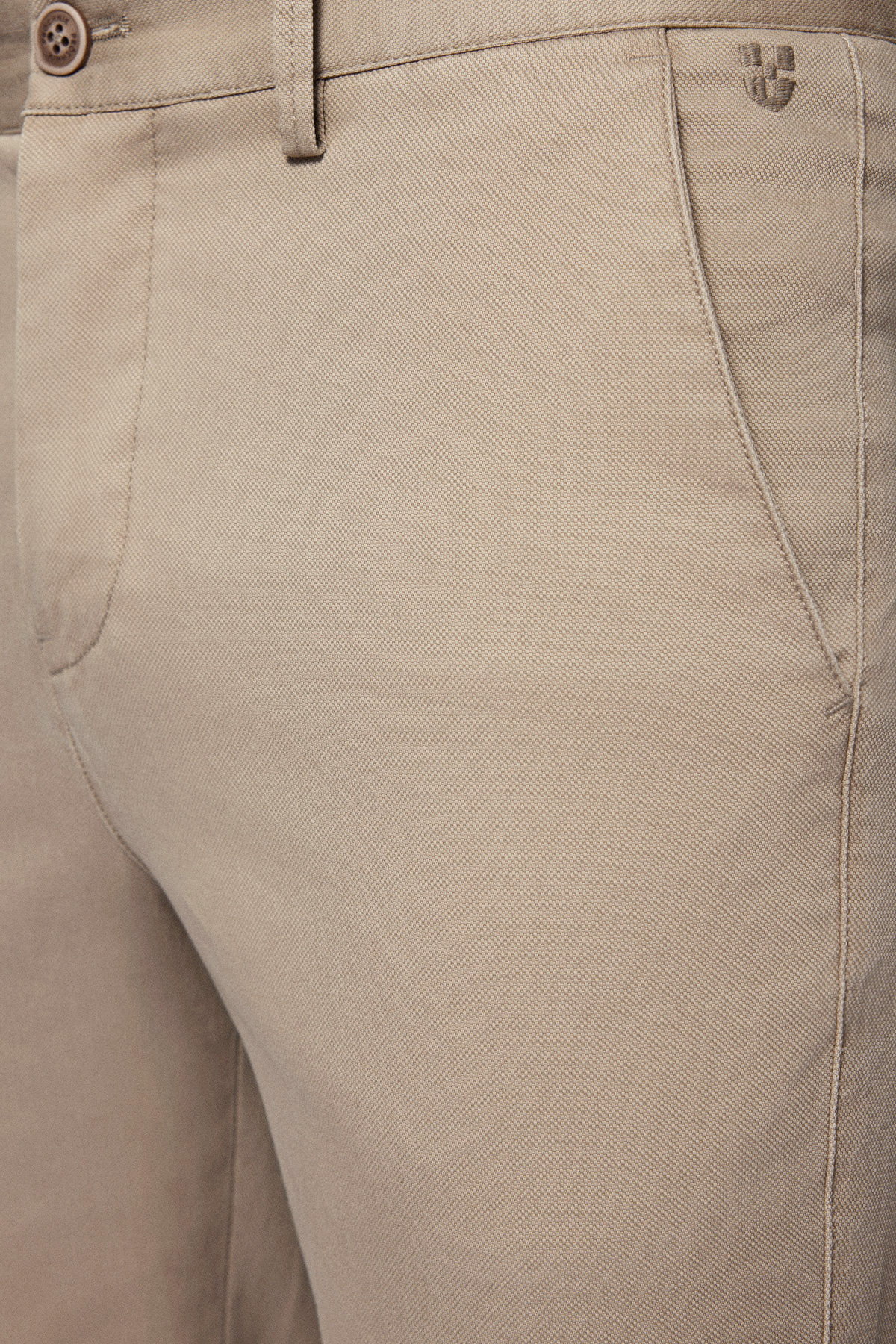 Spodnie Chino Slim Fit Jasnobeżowe z Bawełny PM2