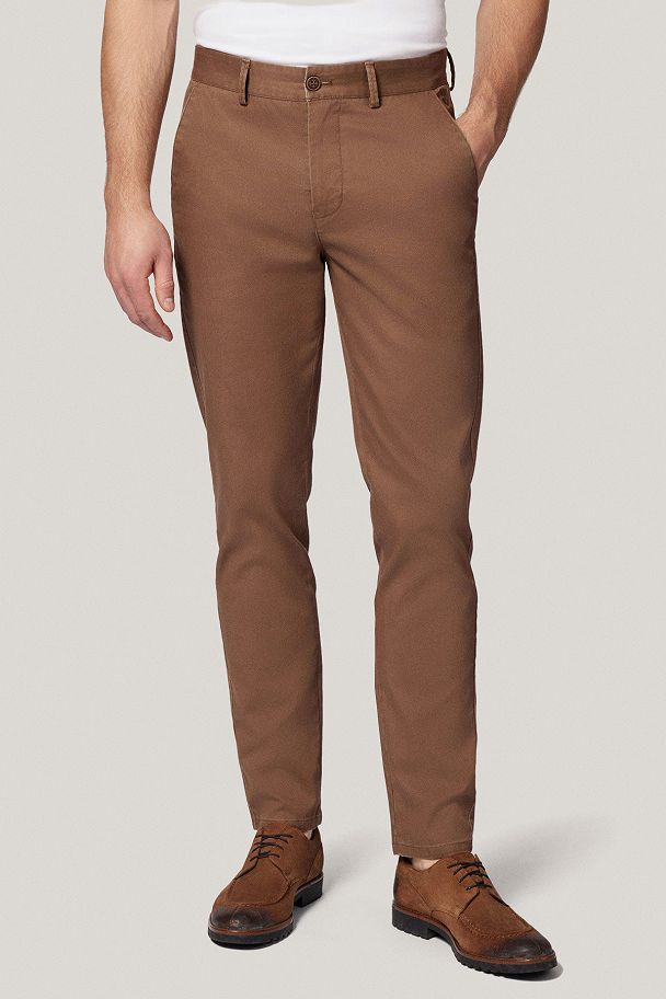 Spodnie Chino Slim Fit Beżowe z Bawełny PM2