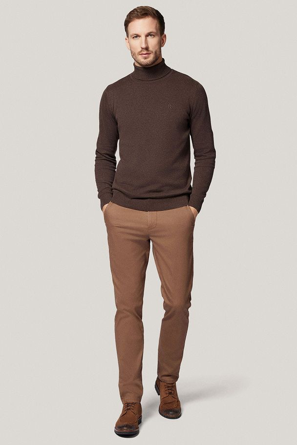 Spodnie Chino Slim Fit Beżowe z Bawełny PM2