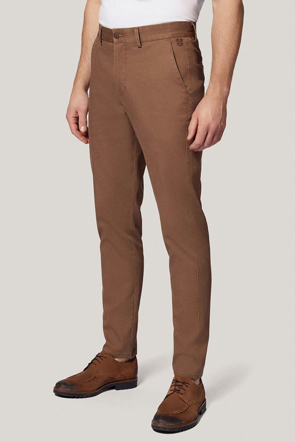 Spodnie Chino Slim Fit Beżowe z Bawełny PM2