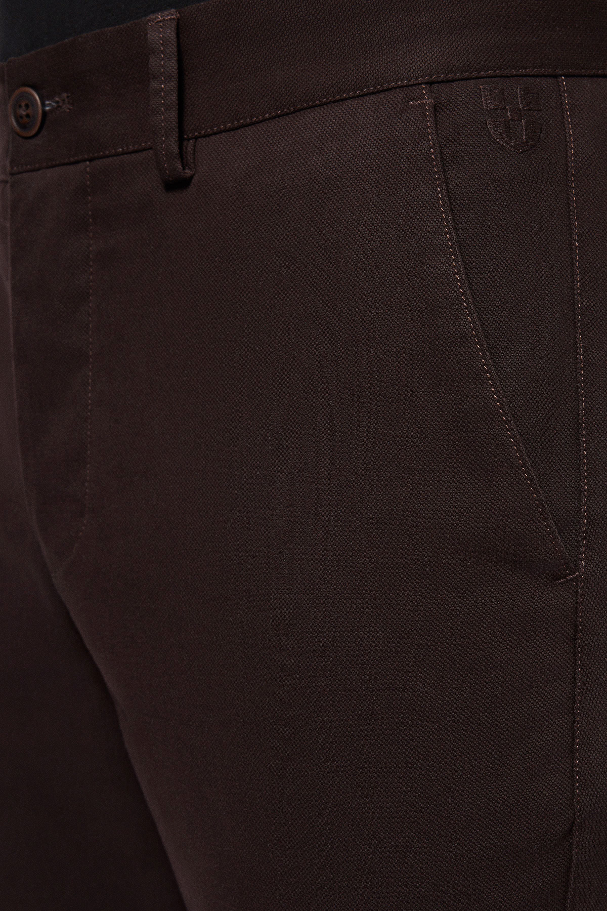 Spodnie Chino Slim Fit Brązowe z Bawełny PM2  