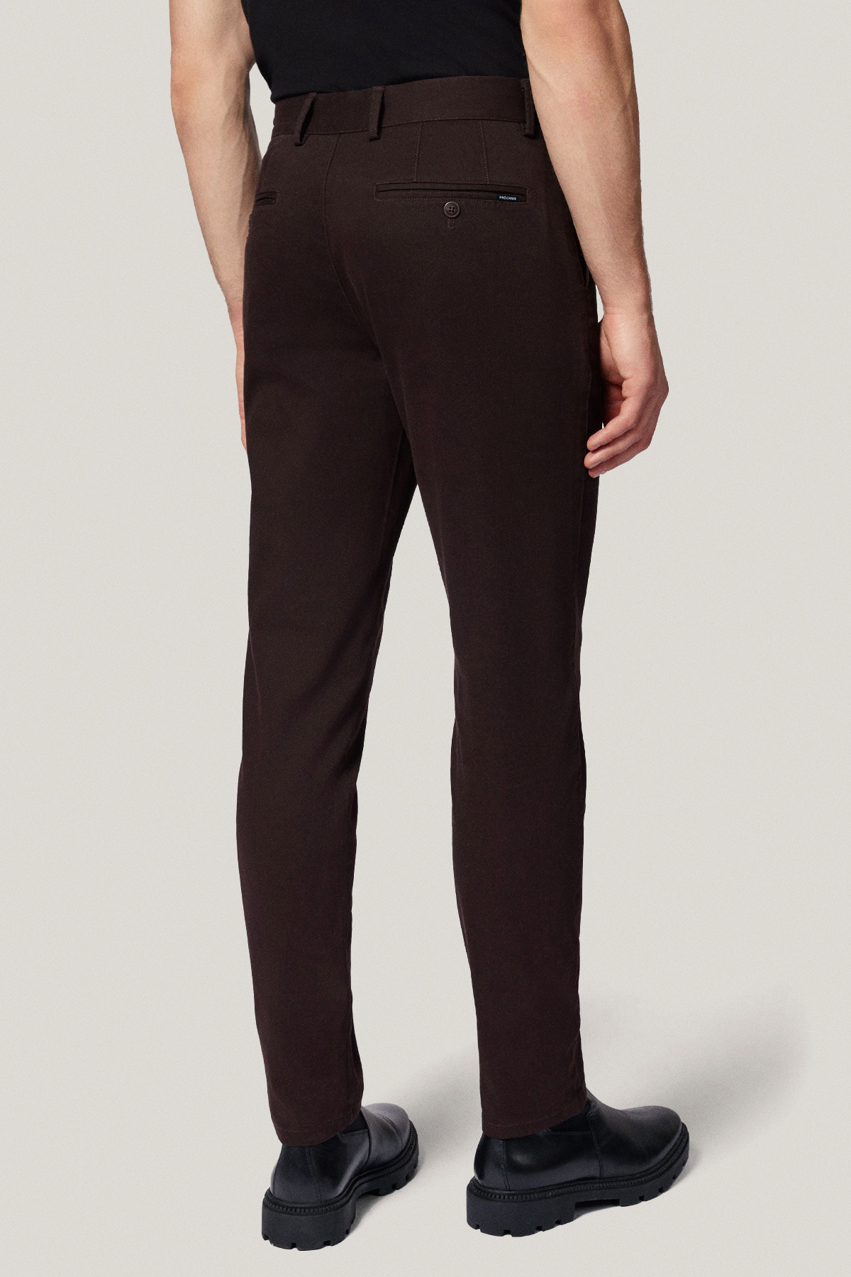 Spodnie Chino Slim Fit Brązowe z Bawełny PM2  