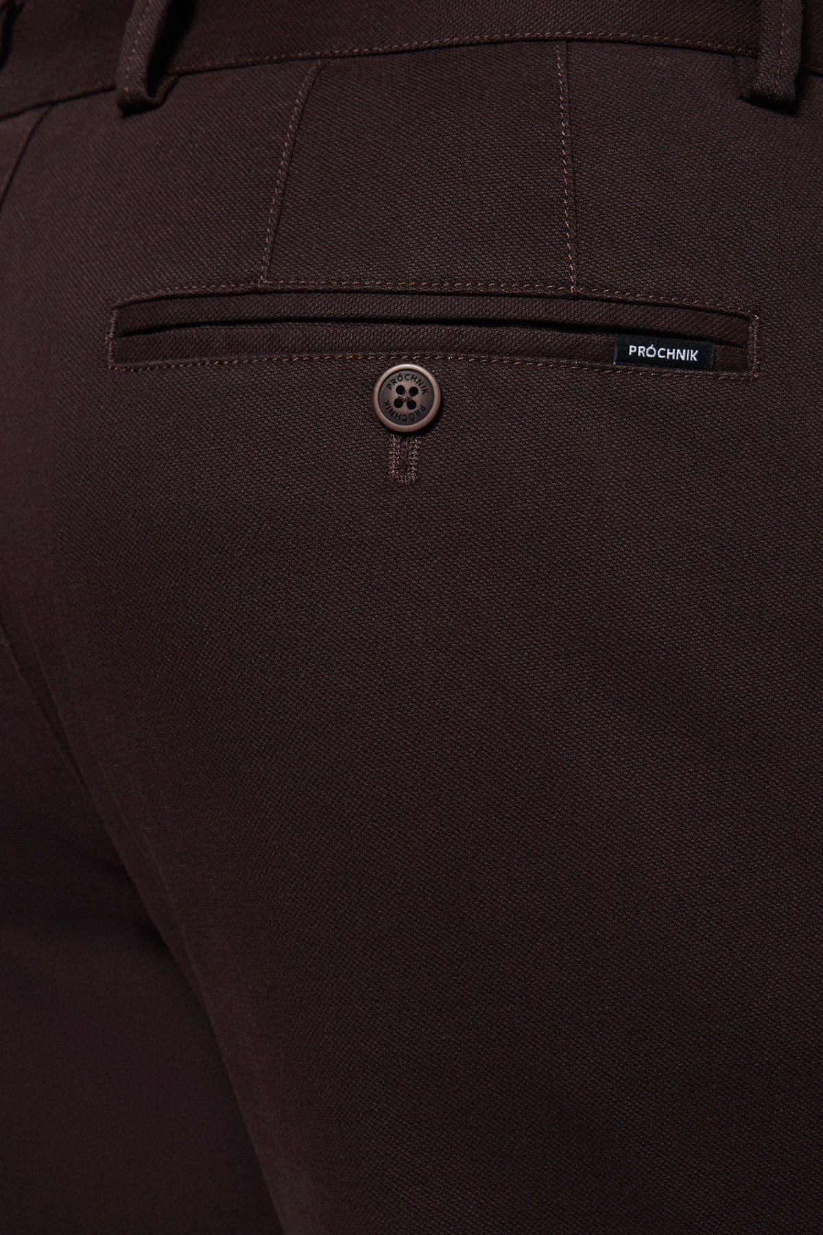 Spodnie Chino Slim Fit Brązowe z Bawełny PM2  