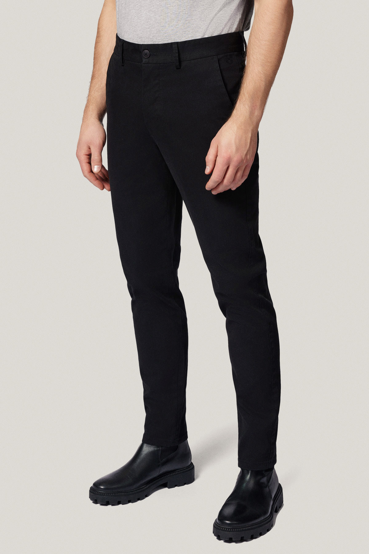 Spodnie Chino Slim Fit Czarne z Bawełny PM2  