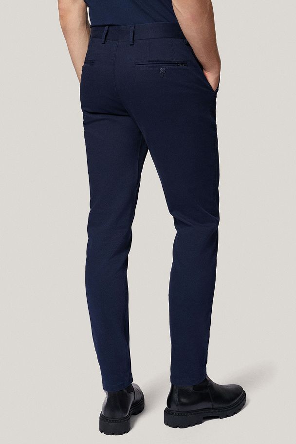 Spodnie Chino Slim Fit Granatowe z Bawełny PM2