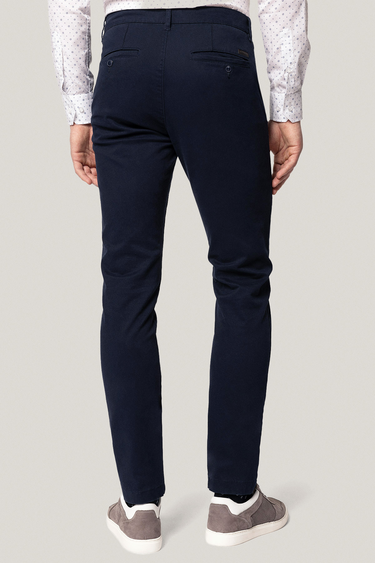 Spodnie Chino Slim Fit Granatowe z Bawełny PM1