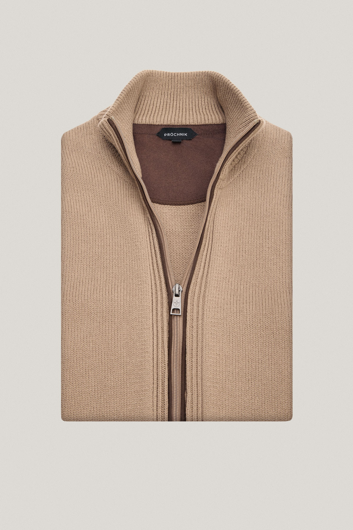 Sweter Rozpinany Beżowy z Bawełny PM15