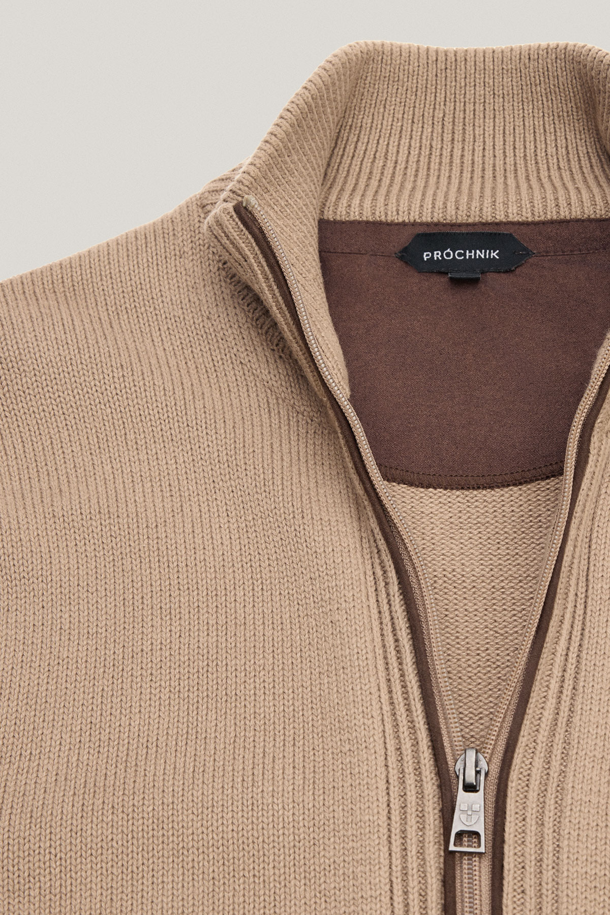 Sweter Rozpinany Beżowy z Bawełny PM15
