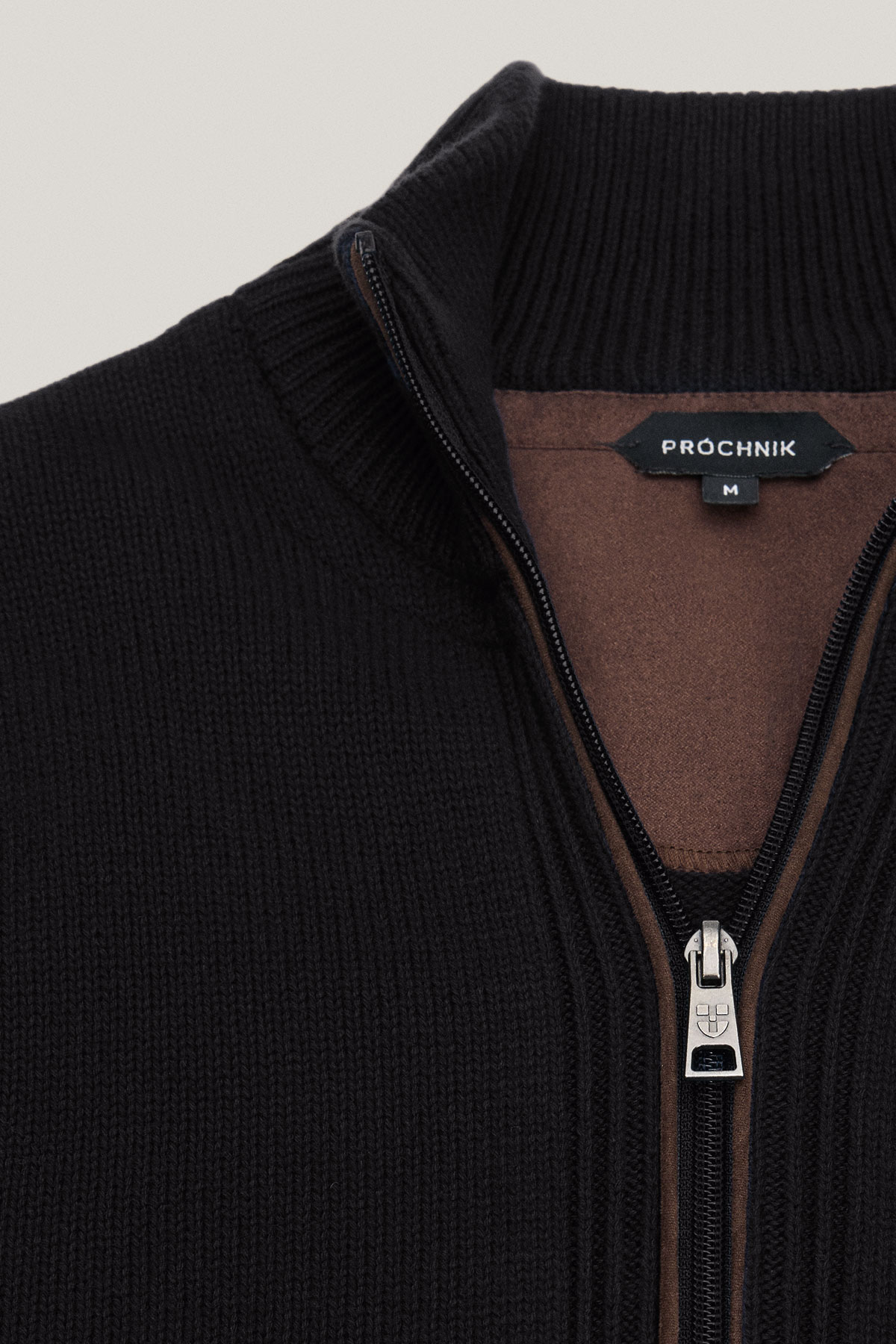 Sweter Rozpinany Czarny z Bawełny PM15