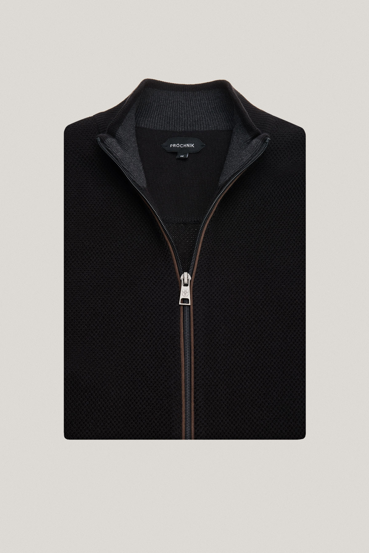 Sweter Rozpinany Czarny z Bawełny PM14