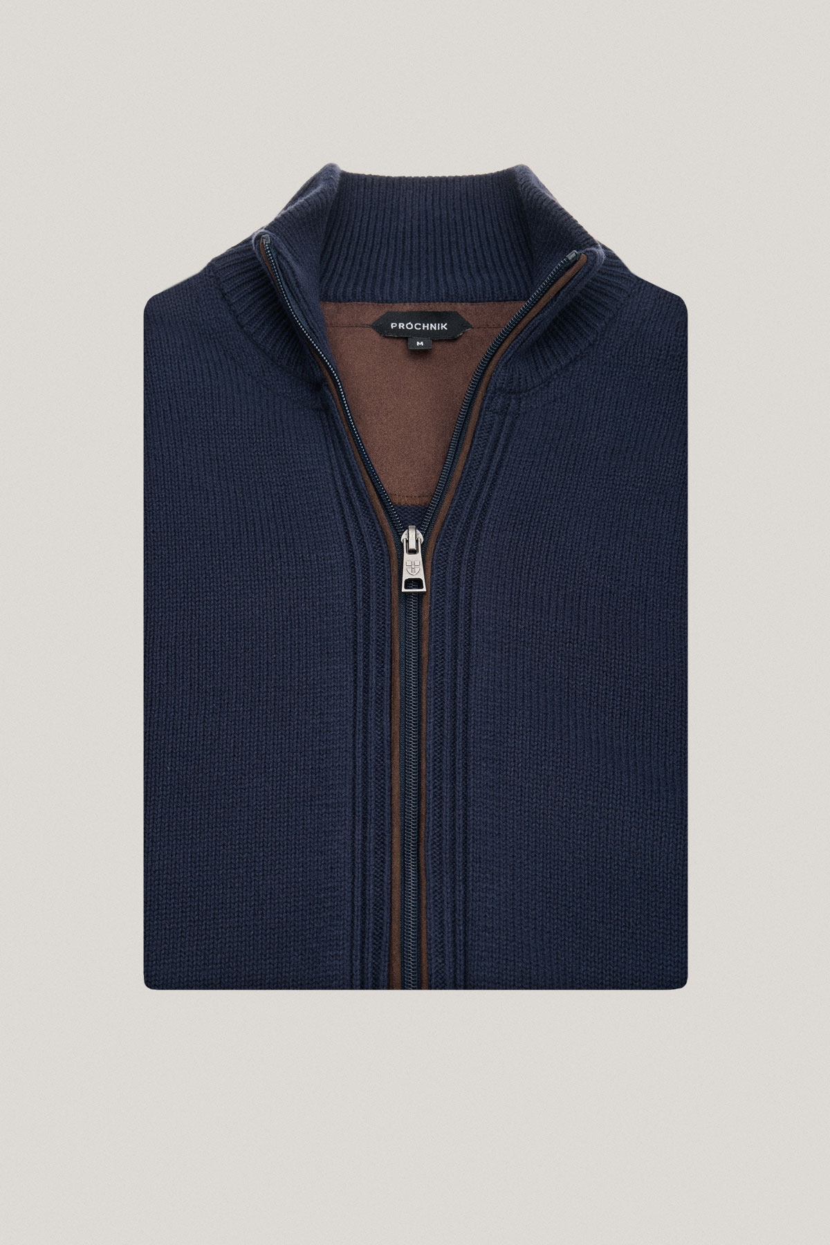 Sweter Rozpinany Granatowy z Bawełny PM15