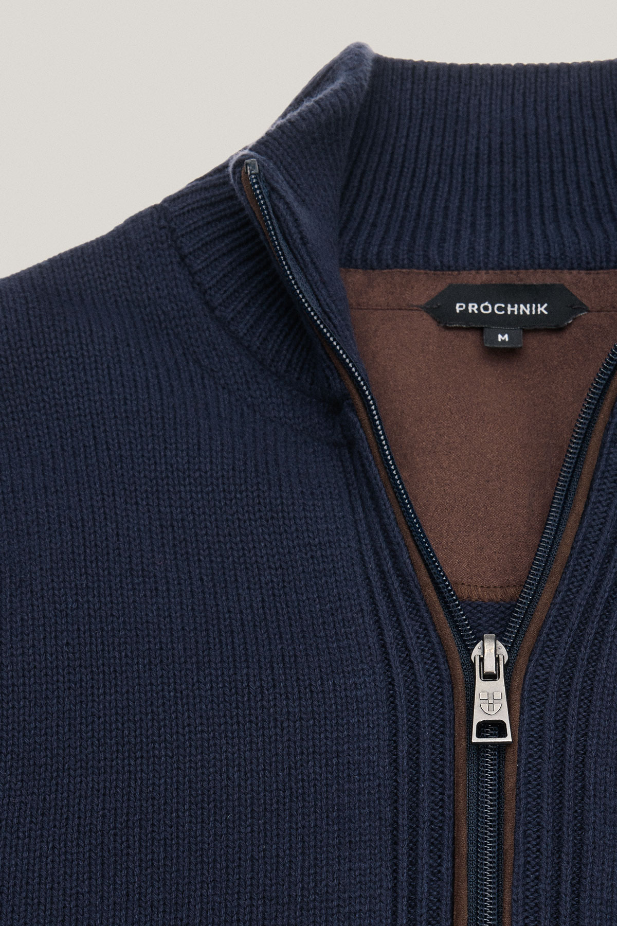 Sweter Rozpinany Granatowy z Bawełny PM15