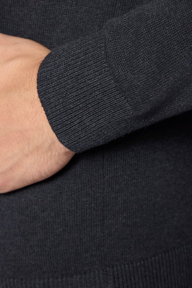 Sweter Grafitowy Bawełniany V-neck PM2